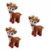 ibasenice 3 Pièces Peluche De Noël Animaux en Peluche Moelleux Peluche De Cerf Peluches Mignonnes à Cerf Jouet Animal Enfant 