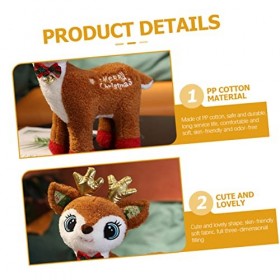ibasenice 3 Pièces Peluche De Noël Animaux en Peluche Moelleux Peluche De Cerf Peluches Mignonnes à Cerf Jouet Animal Enfant 