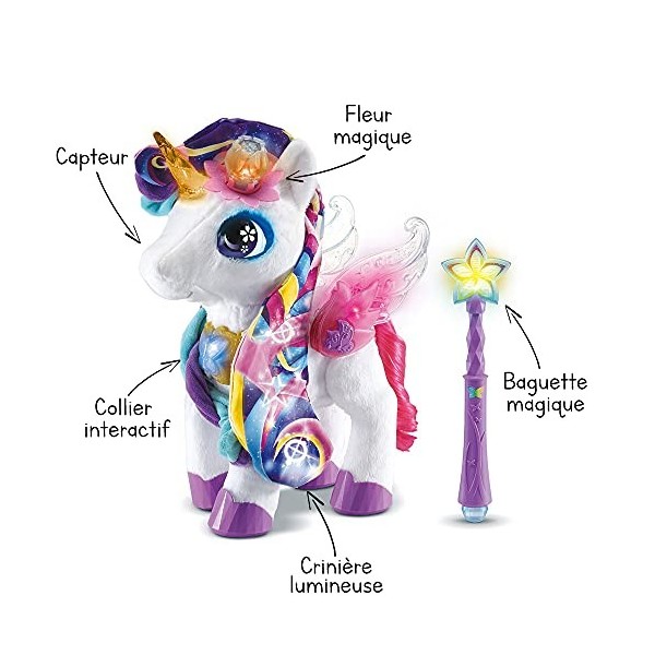 VTech - Styla, Ma Licorne Maquillage Magique, Peluche Licorne Interactive – Dés 4 Ans - Version FR