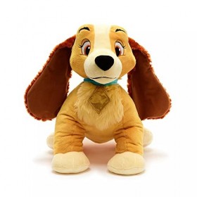 Disney Store Official Lady Grand jouet en peluche douce pour femme et clochon, 50 cm de long, chiot en peluche avec oreilles 