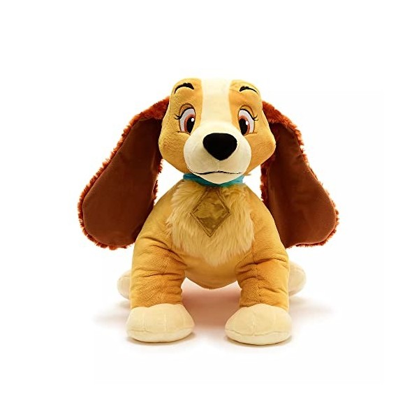 Disney Store Official Lady Grand jouet en peluche douce pour femme et clochon, 50 cm de long, chiot en peluche avec oreilles 