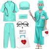 Déguisement Docteur pour Enfant Jeu dimitation Docteur Kit de Jouet Médecin Malette de Docteur avec Véritable Stéthoscope, C