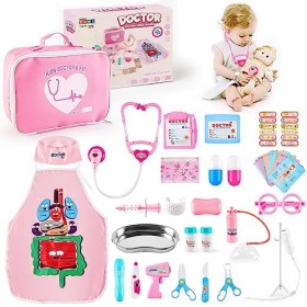 deAO Jouet Docteur,Malette Docteur Enfant,Kit Docteur Enfant,Jeu dImitation Enfant,Montessori Jouet Enfant 3 4 5 Ans