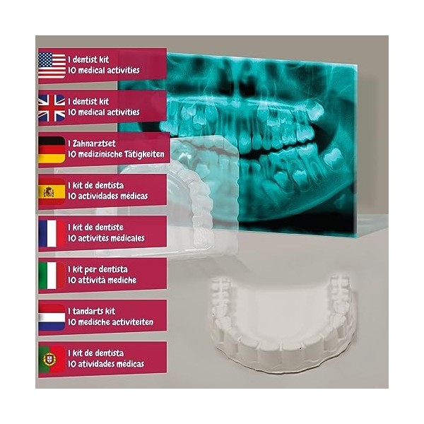 Science4you Mon Premier Kit de Dentiste - Malette de Docteur et Dentiste pour Enfant, Kit de Dentiste avec 10 Activités, Joue