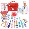 DAJASD Malette Docteur Enfant Jouet, Rôle Jouets du Docteur, Enfant Docteur Médicale Jouet avec Stéthoscope, Thermomètre, Ser