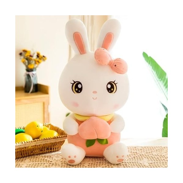 LEIhhdy 50cm-80cm Peluche Pêche Lapin Jouets Oreiller Kawaii Lapin Oreiller Poupée Mignonne en Peluche Jouet Enfants Annivers