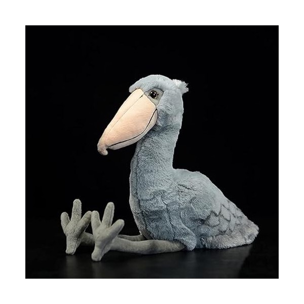 LEUYA Boucles doreilles 32cm Hauteur Shoebill Oiseau Peluche Jouet tête de Baleine réaliste Cigogne Peluche Animal poupée Jo