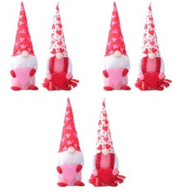 ibasenice 6 Pièces Poupée Saint Valentin Jouet en Peluche Père Noël Ornement De Gnomes Scandinaves Monsieur Et Madame GNOME D