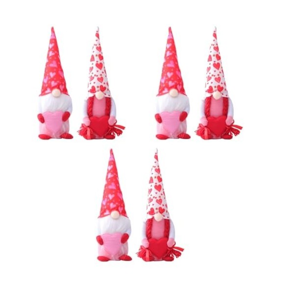 ibasenice 6 Pièces Poupée Saint Valentin Jouet en Peluche Père Noël Ornement De Gnomes Scandinaves Monsieur Et Madame GNOME D