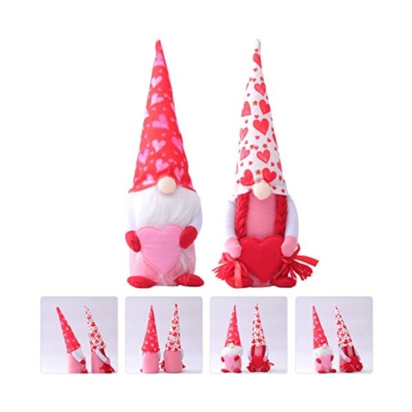 ibasenice 6 Pièces Poupée Saint Valentin Jouet en Peluche Père Noël Ornement De Gnomes Scandinaves Monsieur Et Madame GNOME D