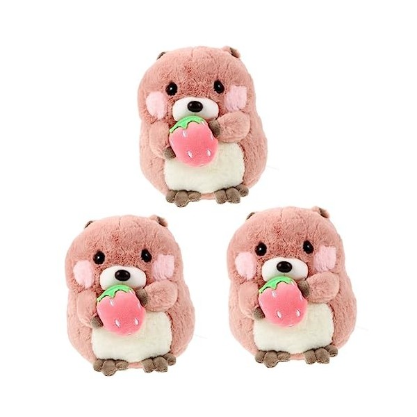 Toyvian 3 Pièces Poupée Marmotte Oreiller Câlin Kawaii Adorable Peluche Marmotte Poupée en Peluche Animaux Petits Animaux en 