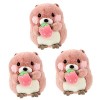 Toyvian 3 Pièces Poupée Marmotte Oreiller Câlin Kawaii Adorable Peluche Marmotte Poupée en Peluche Animaux Petits Animaux en 