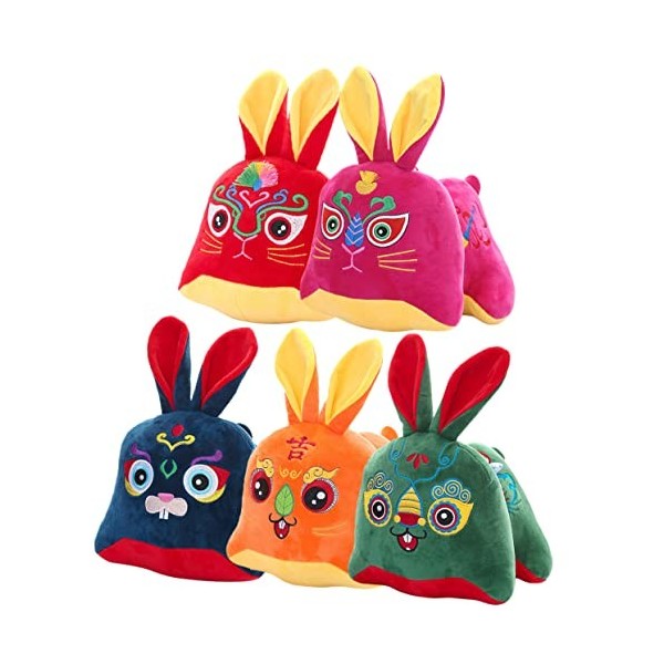 Gadpiparty 10 Pièces Lapin en Peluche Lapin du Nouvel an Chinois Poupée Lapin Mascotte en Peluche Poupée Lapin du Zodiaque Ch