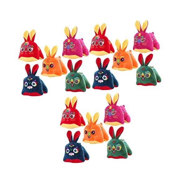 Gadpiparty 10 Pièces Lapin en Peluche Lapin du Nouvel an Chinois Poupée Lapin Mascotte en Peluche Poupée Lapin du Zodiaque Ch