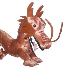 Poupée en Peluche Dragon simulé, Dragon Noir, Rouge, Marron, Doux et Mignon, Cadeau, décoration de la Maison Size : Brown 