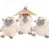 Peluche 14-19 cm - Lot de 3 poupées singe Kawaii Raya et le dernier dragon Dyan Pan Uka