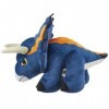 Dinosaure Nasutoceratops en peluche inspiré de Jurassic World Dominion ~ Fait un son rugissant de dinosaure ~ Bleu et orange 