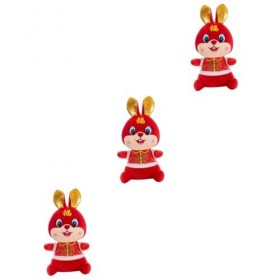 Totority 6 Pcs Bouton Tang Costume Lapin Nouvel an Chinois Lapin Mascotte Poupée Lapin en Peluche Lapin Mascotte Poupée Jouet