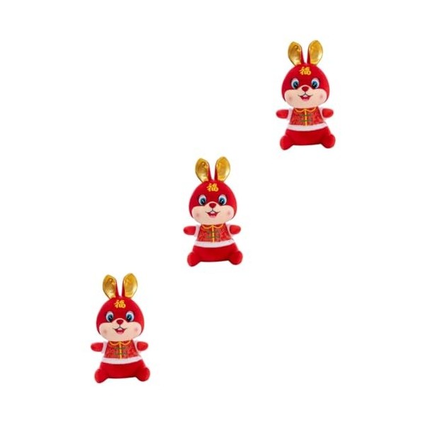 Totority 6 Pcs Bouton Tang Costume Lapin Nouvel an Chinois Lapin Mascotte Poupée Lapin en Peluche Lapin Mascotte Poupée Jouet