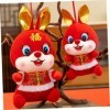 Totority 6 Pcs Bouton Tang Costume Lapin Nouvel an Chinois Lapin Mascotte Poupée Lapin en Peluche Lapin Mascotte Poupée Jouet