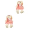 Toyvian 3 Pièces Lapin en Peluche Jouet Lapin Doux Jouets De Dentition pour Bébé Jouets danimaux en Peluche Jouets De Landau