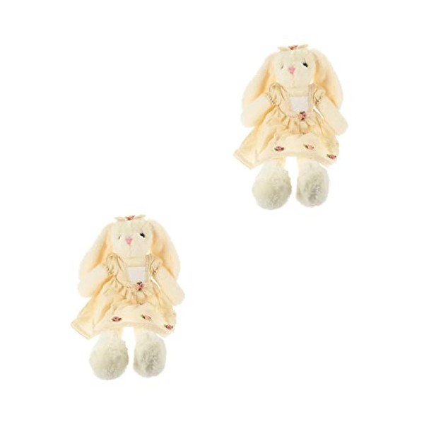 Toyvian 3 Pièces Lapin en Peluche Jouet Lapin Doux Jouets De Dentition pour Bébé Jouets danimaux en Peluche Jouets De Landau