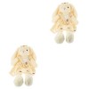 Toyvian 3 Pièces Lapin en Peluche Jouet Lapin Doux Jouets De Dentition pour Bébé Jouets danimaux en Peluche Jouets De Landau