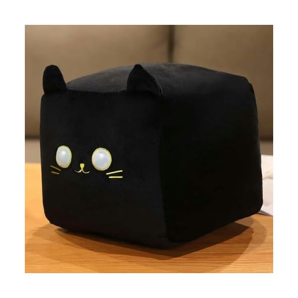 GagaLu Mignon carré Boule Chat Oreiller en Peluche Jouet Peluche Dessin animé Animal poupée Chat Sieste Tapis noël Cadeau d’A