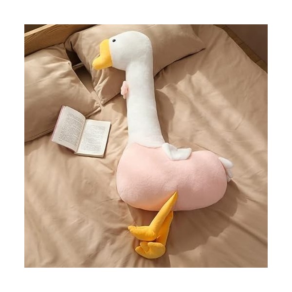 DACASO Nœud Papillon géant Poupée d’oie Blanche Canard Peluche Jouet Oreiller Doux Coton Coussin Animal Rempli pour Enfant An