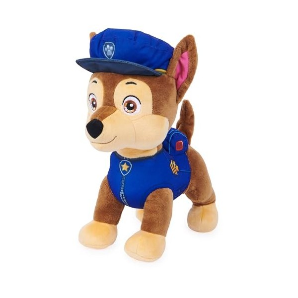 Paw Patrol, Talking Chase 12-inch-Tall Interactive Plush Toys with Sounds, Phrases and Wagging Tail, Stuffed Animals, Kids To