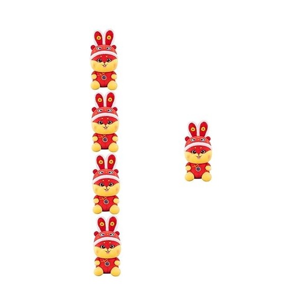 Gadpiparty 4 Pièces Mascotte De Lannée du Lapin Jouet De Mascotte De Lapin Jouets en Peluche Mini-Animaux Année De La Poupée