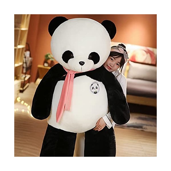 LEIhhdy 80cm-100cm 1PC Joli Panda avec écharpe en Peluche Oreiller Géant Animal Trésor Panda en Peluche Jouets en Peluche Pou