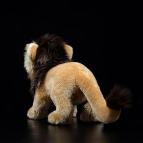 LEUYA Boucles doreilles 28CM Simulation Debout Lion rempli de Peluche Jouet Brun Vie réelle poupée Afrique Lion Enfants Anim
