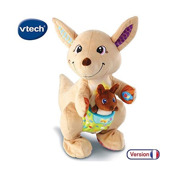 VTech - Maman Kangou-Love et son bébé, peluche interactive pour bébé – Version FR