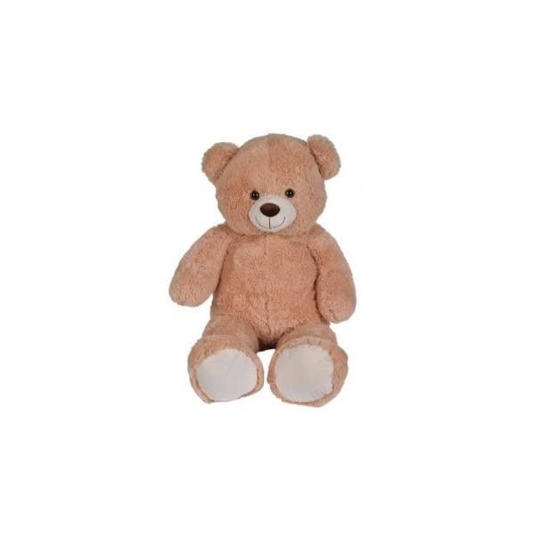 Grosse Peluche Ours geant XXL 110 cm Beige - Nounours Grand Doudou Bear Doux 1m10 - Cadeau Enfant - Set Jouet + Carte Animal