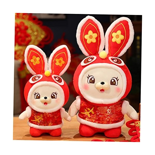 ABOOFAN 4Pcs Année du Lapin Mascotte Lapin en Peluche Lapin Animal en Peluche Peluche Lapin en Peluche Poupée 2023 Lapin Anné