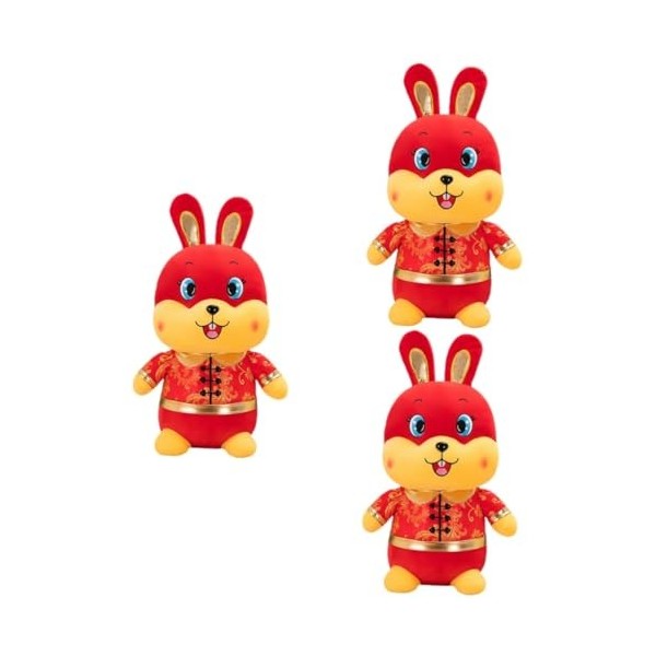 ABOOFAN 3 Pièces Poupée en Peluche De Lapin Mini Figurines De Lapin Poupée De Lapin en Peluche Décors De Festival De Printemp