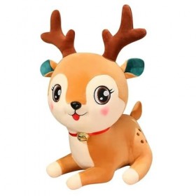 NOpinz Nouveau Kawaii Sika Cerf Peluche Jouet Beau Noël Cerf en Peluche Poupée en Peluche Animal Coussin Fantastique Décorati