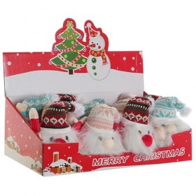 Item Présentoir 12 Peluches Père Noël 14 cm