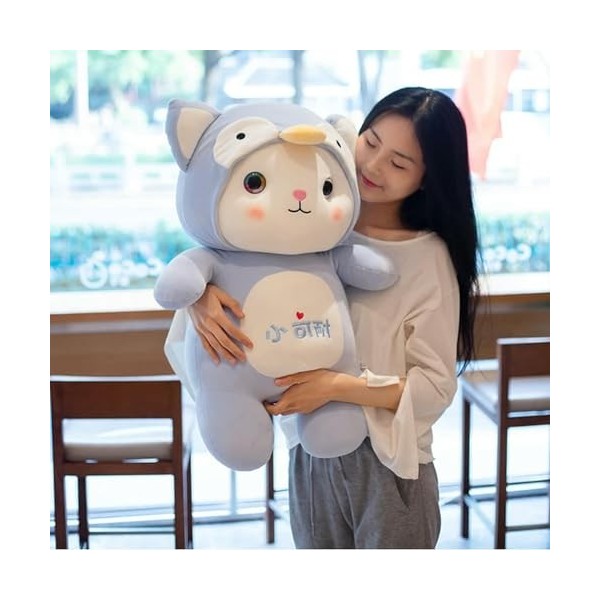 EacTEL Chat Peluche Kawaii Chaton Doux Grenouille Pingouin Girafe poupée Cadeau Fille Enfants Anniversaire Cadeau de Noël 70c