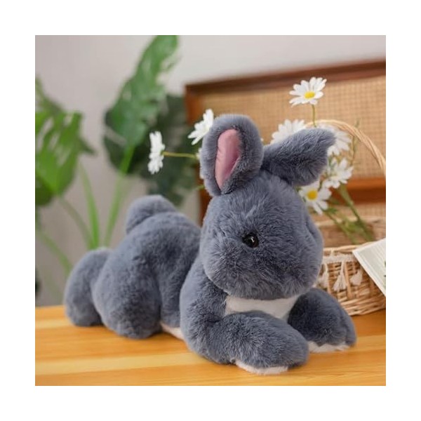 Réaliste Lapin À Fourrure Jouets en Peluche Animaux Réalistes Lapin Mignon Poupée Modèles Cadeaux D’Anniversaire Kawaii Chamb