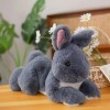 Réaliste Lapin À Fourrure Jouets en Peluche Animaux Réalistes Lapin Mignon Poupée Modèles Cadeaux D’Anniversaire Kawaii Chamb