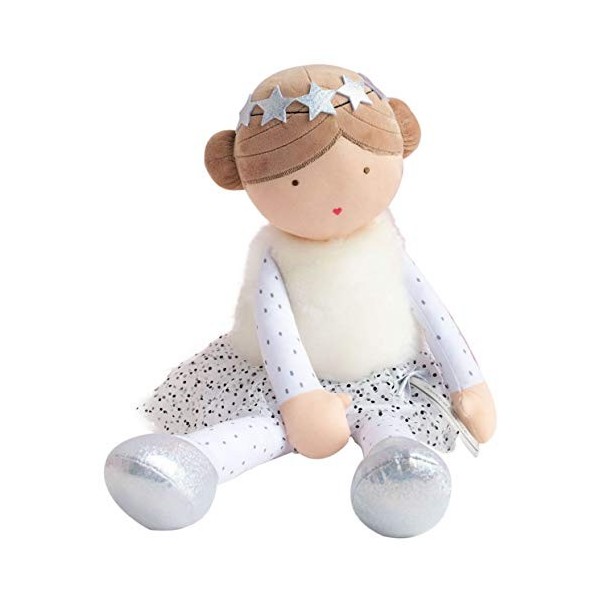 Doudou et Compagnie - Poupée Chiffon Fille - Poupée Tissu Agathe - 60 cm - Blanche - Petit-Pois - Les Précieuses - DC3432