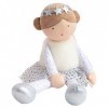 Doudou et Compagnie - Poupée Chiffon Fille - Poupée Tissu Agathe - 60 cm - Blanche - Petit-Pois - Les Précieuses - DC3432