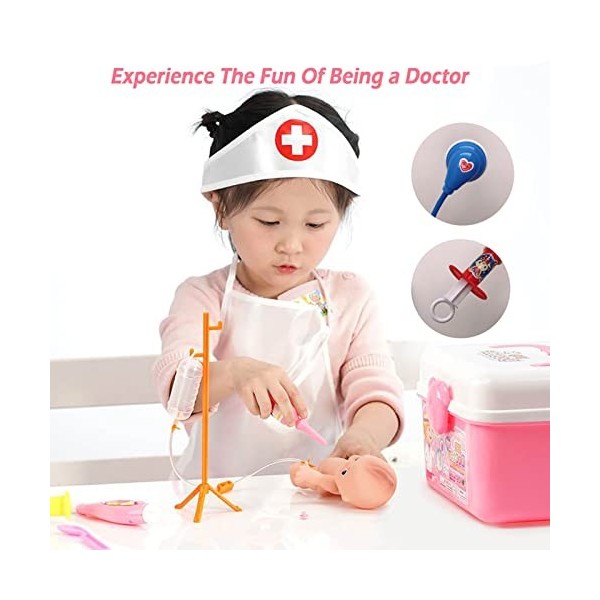 WTpin 11 Pièces Jeu De Rôle De Docteur pour Enfants, Cadeau pour Petit Docteur, Jeu De Rôle De Docteur pour Enfants, Jouets p