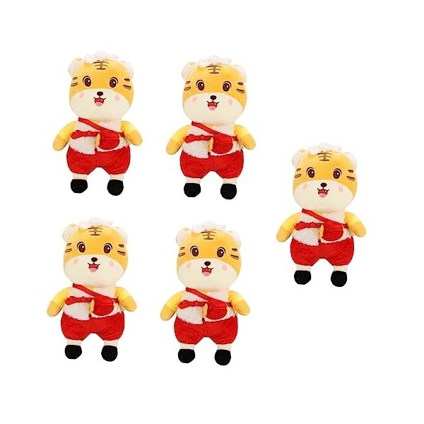 Toyvian 5 Pièces Peluche Oreiller Câlin Année De Poupée Mascotte Jouet Coussin Câlin Doux Jouets De Mascotte Chinoise Coussin