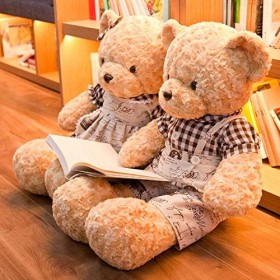 Mbdyvv Appuyez sur lit Ragdoll en Peluche Couple Ours en Peluche poupée, Une Paire de poupées étreindre Ours, Cadeau dannive