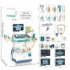 Jouet médical, 26 accessoires Docteur Toy Set pour garçons et filles Mobile Cart avec lumières