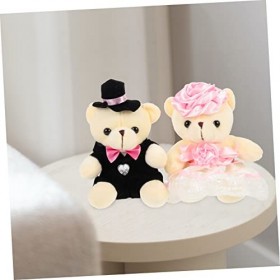 Abaodam 10 Pièces Poupée Ours De Mariage Mini Couple dours Faveur De Fête en Peluche Enfants Ours Jouet pour Petite Amie Pet