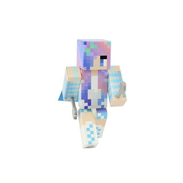 Couleur En Figurina Personalizzabile EnderToys 4 Pollici, Con Mantello E 2 Accessori Casuali, Stile Minecraft